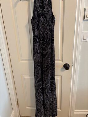 le chateau Black and Silver Maxi Dress